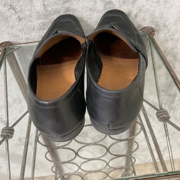 VINTAGE GUCCI BLACK smooth soft LEATHER LOAFERS Men’s Size 9D - Picture 10 of 16